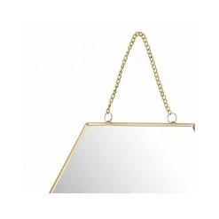 WADIGA Miroir Doré Suspendu Forme Alvéole Avec Chaînette - 20x18.5x1cm - Doré -Miroir Soldes Boutique 40525802 2