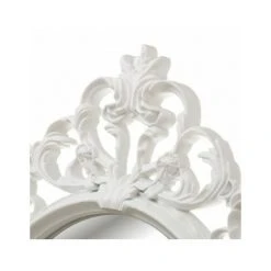 WADIGA Miroir Mural Ovale Avec Moulures En Polypropylène Blanc - Blanc -Miroir Soldes Boutique 40525915 2