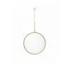 WADIGA Miroir Rond Doré à Bords Festonnés Suspendu Chaînette - Doré -Miroir Soldes Boutique 40527196 1