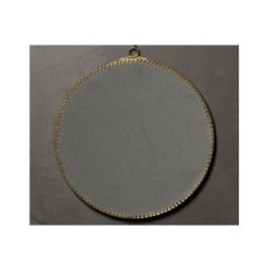 WADIGA Miroir Rond Doré à Bords Festonnés Suspendu Chaînette - Doré -Miroir Soldes Boutique 40527196 3