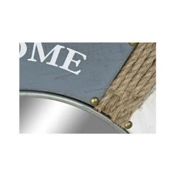 WADIGA Miroir Rond Bois Et Corde Welcome On Board Bleu Et Blanc - 76cm - Bleu & Blanc -Miroir Soldes Boutique 40527414 3