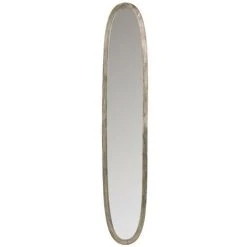 LES TENDANCES Miroir Mural Ovale Verre Et Métal Antique Gris Liath
