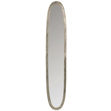 LES TENDANCES Miroir Mural Ovale Verre Et Métal Antique Gris Liath 3 LES TENDANCES Miroir Mural Ovale Verre Et Métal Antique Gris Liath