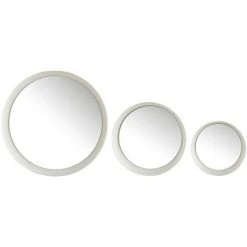 LES TENDANCES Set De 3 Miroirs Verre Et Métal Blanc Mat Ettis