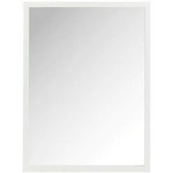 LES TENDANCES Miroir Mural Rectangulaire Bois Massif Blanc Ocel 80 Cm