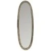 LES TENDANCES Miroir Mural Ovale Verre Et Métal Antique Gris Marino