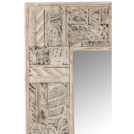 LES TENDANCES Miroir Rectangulaire Bois Recyclé Blanc Délavé Leroy L 150 Cm 4 LES TENDANCES Miroir Rectangulaire Bois Recyclé Blanc Délavé Leroy L 150 Cm – Image 2