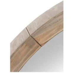 LES TENDANCES Miroir Mural Rond Verre Et Bois Massif Clair Corali D 122 Cm -Miroir Soldes Boutique 40649712 2