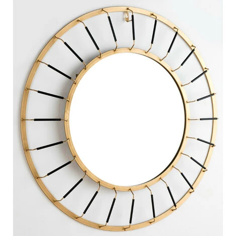 LES TENDANCES Miroir Mural Rond Métal Doré Et Noir Roxane 3 LES TENDANCES Miroir Mural Rond Métal Doré Et Noir Roxane