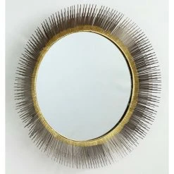 LES TENDANCES Miroir Mural Rond Métal Argenté Et Doré Rary