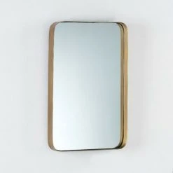 LES TENDANCES Miroir Mural Rectangulaire Métal Doré Alma 40