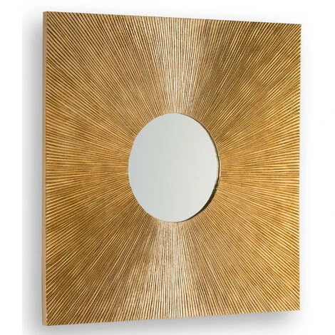 LES TENDANCES Miroir Mural Carré Bois Doré Urelly 3 LES TENDANCES Miroir Mural Carré Bois Doré Urelly