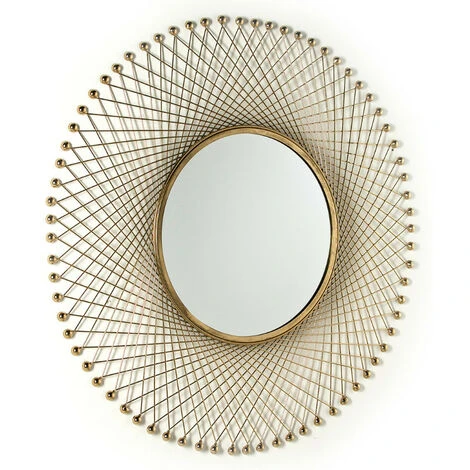 LES TENDANCES Miroir Mural Rond Métal Doré Roxane 3 LES TENDANCES Miroir Mural Rond Métal Doré Roxane