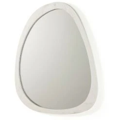 LES TENDANCES Miroir Mural Ovale Bois Blanc Blac