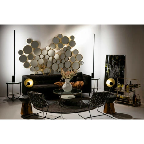 LES TENDANCES Miroir Mural 7 Ronds Métal Doré Kaïra 4 LES TENDANCES Miroir Mural 7 Ronds Métal Doré Kaïra – Image 2