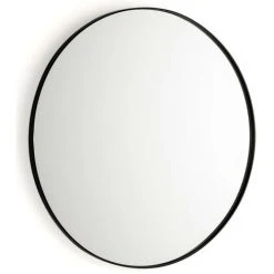 LES TENDANCES Miroir Mural Rond Métal Noir Ola