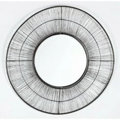 LES TENDANCES Miroir Mural Rond Métal Noir Vieilli Roxy