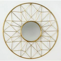 LES TENDANCES Miroir Mural Rond Métal Doré Roxane