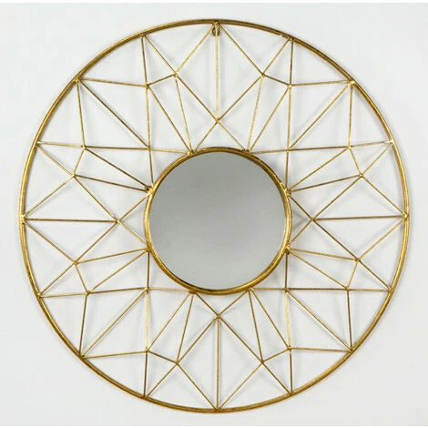 LES TENDANCES Miroir Mural Rond Métal Doré Roxane 3 LES TENDANCES Miroir Mural Rond Métal Doré Roxane