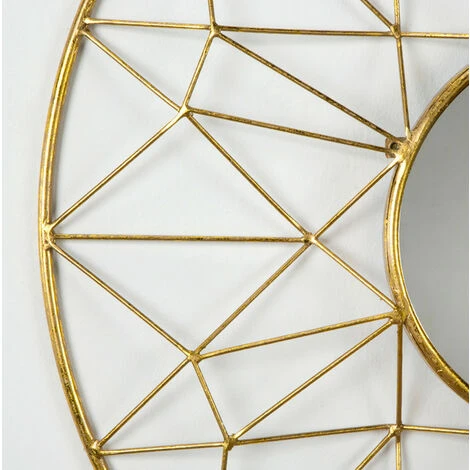 LES TENDANCES Miroir Mural Rond Métal Doré Roxane 4 LES TENDANCES Miroir Mural Rond Métal Doré Roxane – Image 2