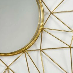 LES TENDANCES Miroir Mural Rond Métal Doré Roxane 7 LES TENDANCES Miroir Mural Rond Métal Doré Roxane -Miroir Soldes Boutique 40688240 3