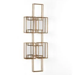 LES TENDANCES Décor Mural Miroir Et Métal Doré Kaïra L 45 X H 127 X P 15 Cm