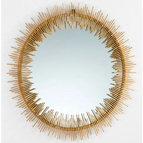 LES TENDANCES Miroir Mural Rond Métal Doré Rary 3 LES TENDANCES Miroir Mural Rond Métal Doré Rary