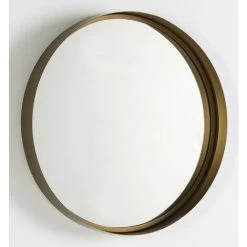 LES TENDANCES Miroir Mural Rond Métal Doré Alma D 61 Cm