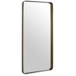 LES TENDANCES Miroir Mural Rectangulaire Métal Doré Alma L 195 Cm