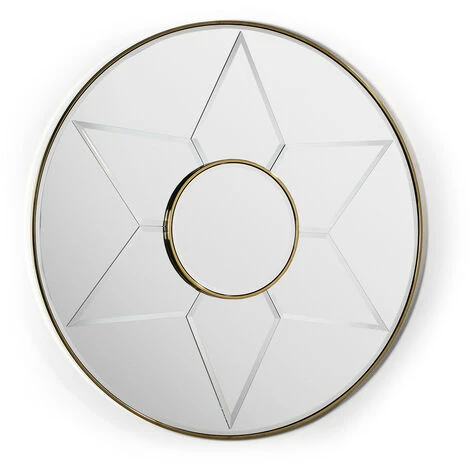 LES TENDANCES Miroir Mural Ronde Métal Doré Alma D 120 Cm -Miroir Soldes Boutique 40692985 1