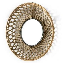 LES TENDANCES Miroir Mural Rond Osier Naturel Gaell D 50 Cm