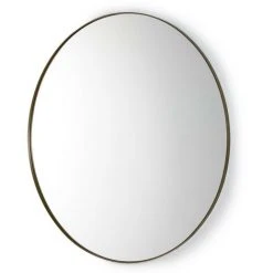 LES TENDANCES Miroir Mural Rond Métal Doré Ola