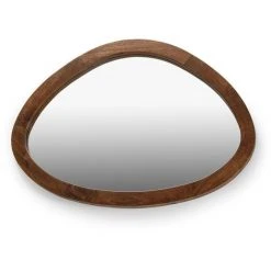 LES TENDANCES Miroir Mural Ovale Bois Foncé Blac L 106 Cm