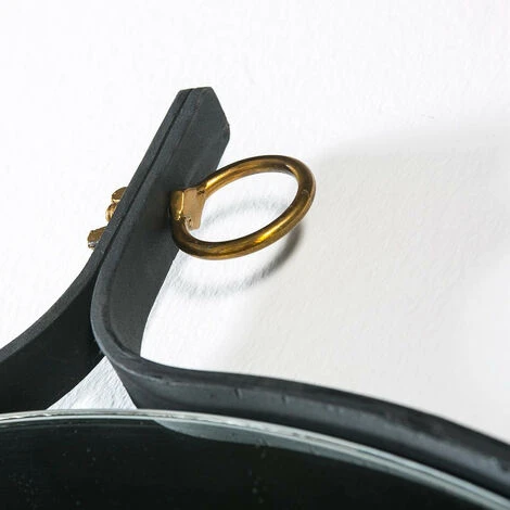 LES TENDANCES Miroir Mural Rond Métal Noir Booty 4 LES TENDANCES Miroir Mural Rond Métal Noir Booty – Image 2