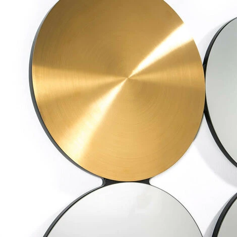 LES TENDANCES Miroir Mural Rond Verre Et Métal Doré Booty 4 LES TENDANCES Miroir Mural Rond Verre Et Métal Doré Booty – Image 2