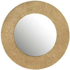 LES TENDANCES Miroir Métal Effet Jute Clair Alier D 70 Cm