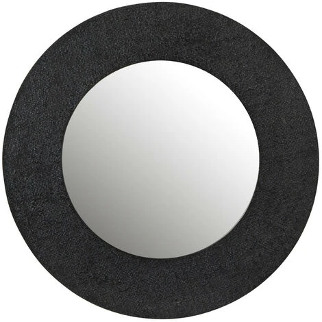 LES TENDANCES Miroir Métal Effet Jute Noir Kolina D 70 Cm 3 LES TENDANCES Miroir Métal Effet Jute Noir Kolina D 70 Cm