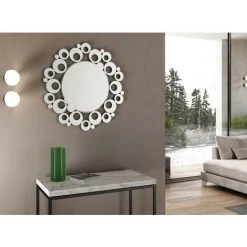 LES TENDANCES Miroir Mural Rond Style Baroque Barko 80 Cm