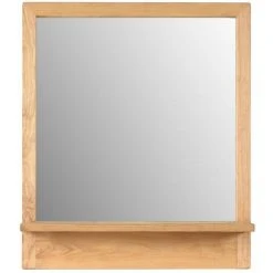 NO-NAME Miroir 90 Cm Pin Massif Avec Tablette Nati - Naturel Clair