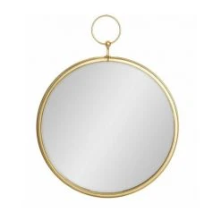 WADIGA Miroir Rond Métal Doré - Diamètre 32cm - Doré