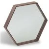 LES TENDANCES Miroir Mural Bois Plaqué Noyer Launa -Miroir Soldes Boutique 41340288 1