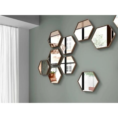 LES TENDANCES Miroir Mural Bois Plaqué Noyer Launa 4 LES TENDANCES Miroir Mural Bois Plaqué Noyer Launa – Image 2
