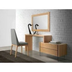 LES TENDANCES Miroir Mural Bois Plaqué Chêne Zooka -Miroir Soldes Boutique 41345027 3