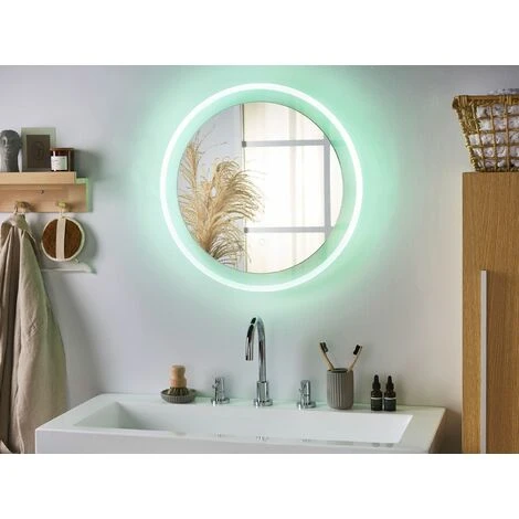 BELIANI Miroir En Verre Argenté 58x58 - Argenté 4 BELIANI Miroir En Verre Argenté 58x58 - Argenté – Image 2