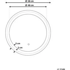 BELIANI Miroir En Verre Argenté 58x58 - Argenté 8 BELIANI Miroir En Verre Argenté 58x58 - Argenté -Miroir Soldes Boutique 41402670 3