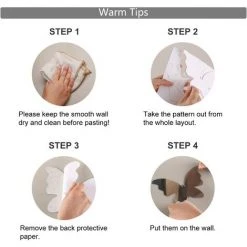 VERSAILLESFR 20 Pièces Miroir Acrylique Adhésif Autocollant Mural Miroirs Muraux Stickers Salon Chambre Décor TV Fond Décoration (Papillon, Argent) -Miroir Soldes Boutique 41509061 4