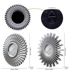 TRIOMPHE TRIOM Miroir Murale 3 Pièces - Miroir Rond Pour Decoration Murale Dans Maison, Salon Et Chambre | Miroir Soleil Accrocher Au Mur Original Cadeau Femme Et Maman | Miroir Argent Pour Décoration -Miroir Soldes Boutique 41658125 3