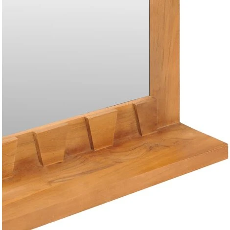 HAPPYSHOPPING Miroir Mural Avec Etagere 60x12x40 Cm Bois De Teck Massif 7 HAPPYSHOPPING Miroir Mural Avec Etagere 60x12x40 Cm Bois De Teck Massif – Image 5