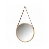 WADIGA Miroir Suspendu Rond Bambou Lanière Similicuir Marron - Bois -Miroir Soldes Boutique 42164166 1