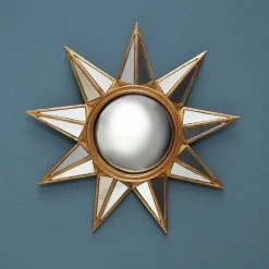 CHEHOMA Miroir Convexe Soleil Doré 34cm - Doré